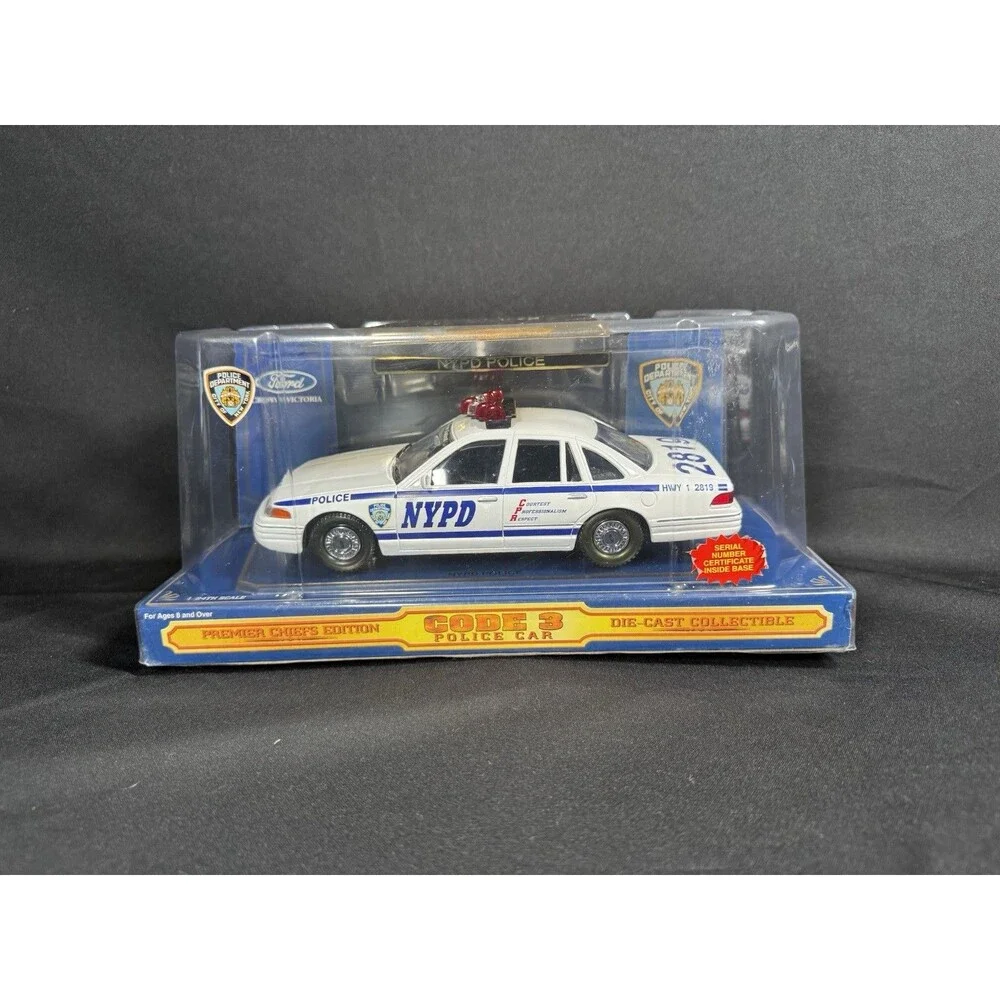 Code 3 NYPD State Trooper Police Car Die 1:24 With Patch FORD Crown Victoria